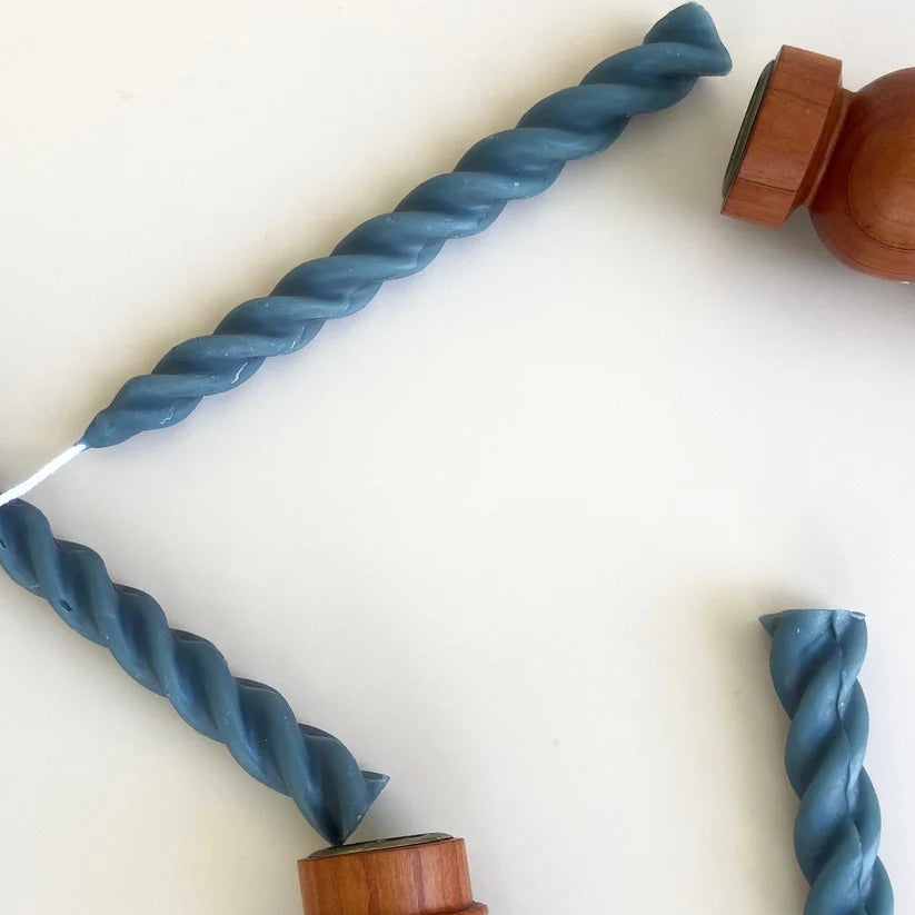 Beeswax Candle Set | Spiral - Ocean