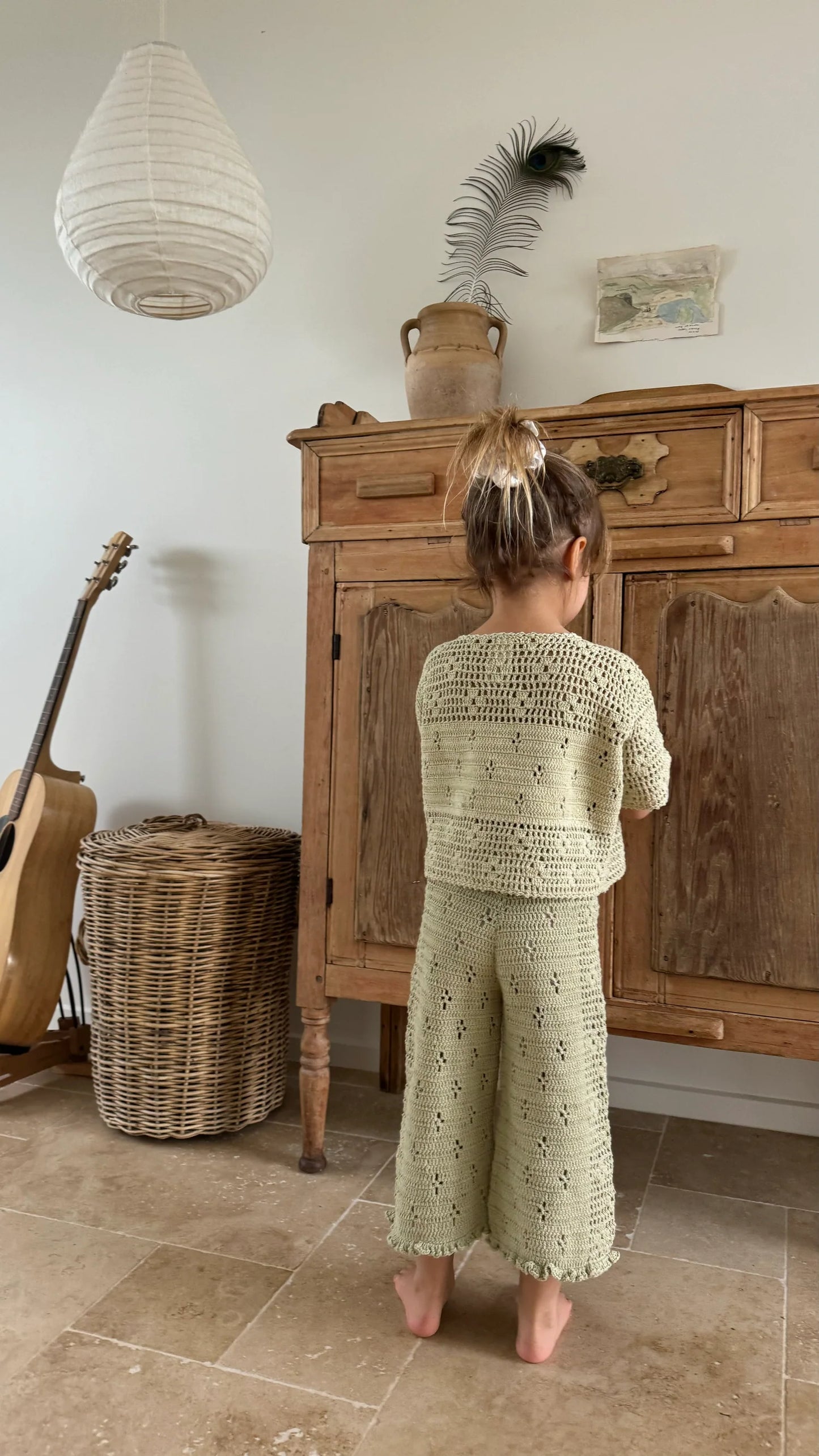 Filet Crochet Crop | Moss