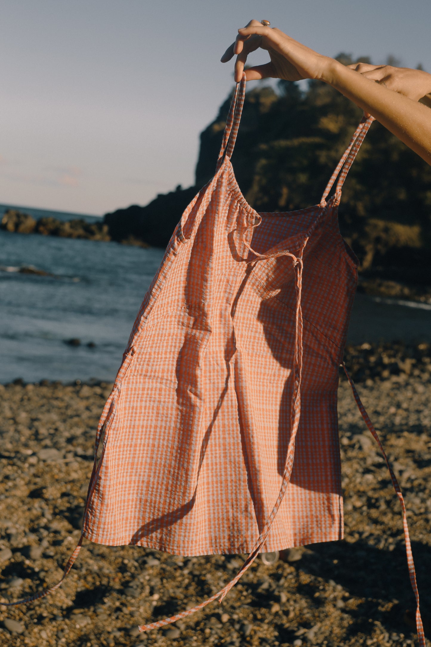 Ari Dress | Lilac Orange Seersucker