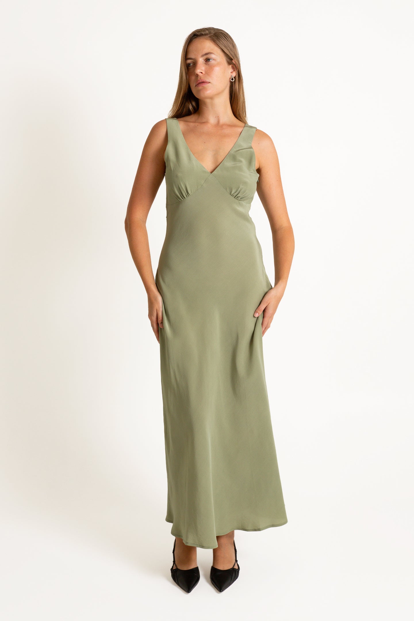 Plunge Bias Dress | Oliva