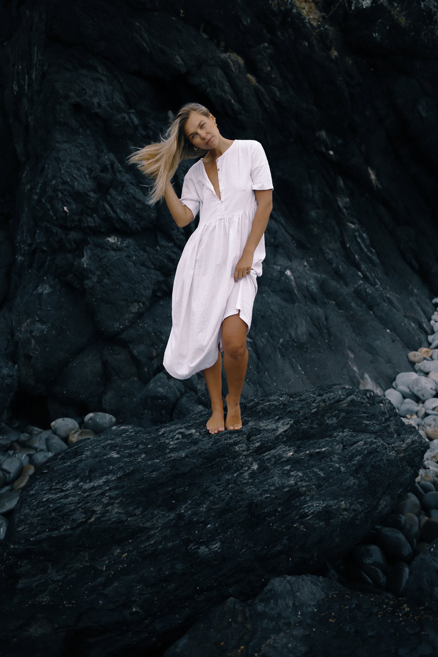Darcey Midi Dress | Vanilla Plaid