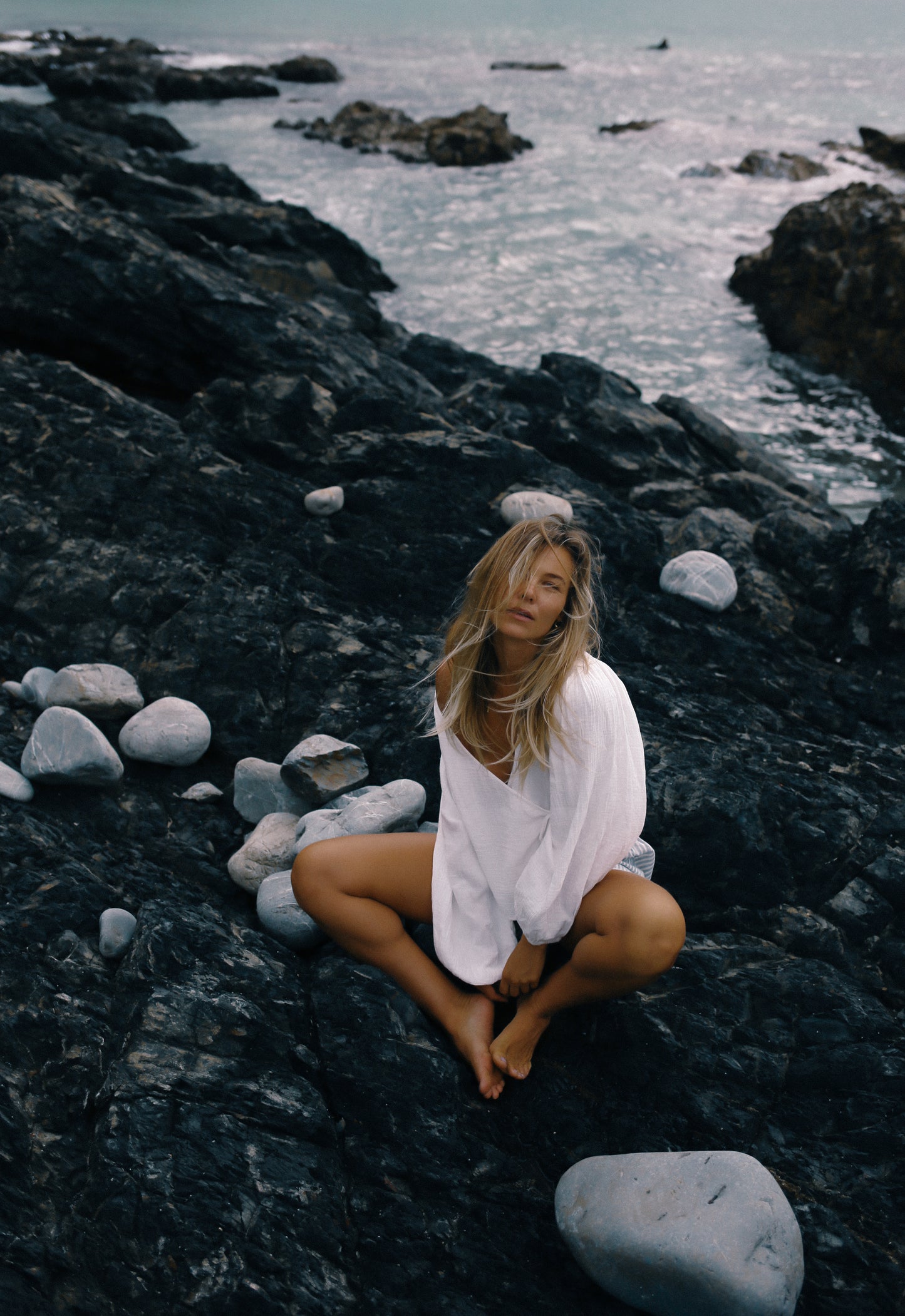 Ella Wrap Top | White