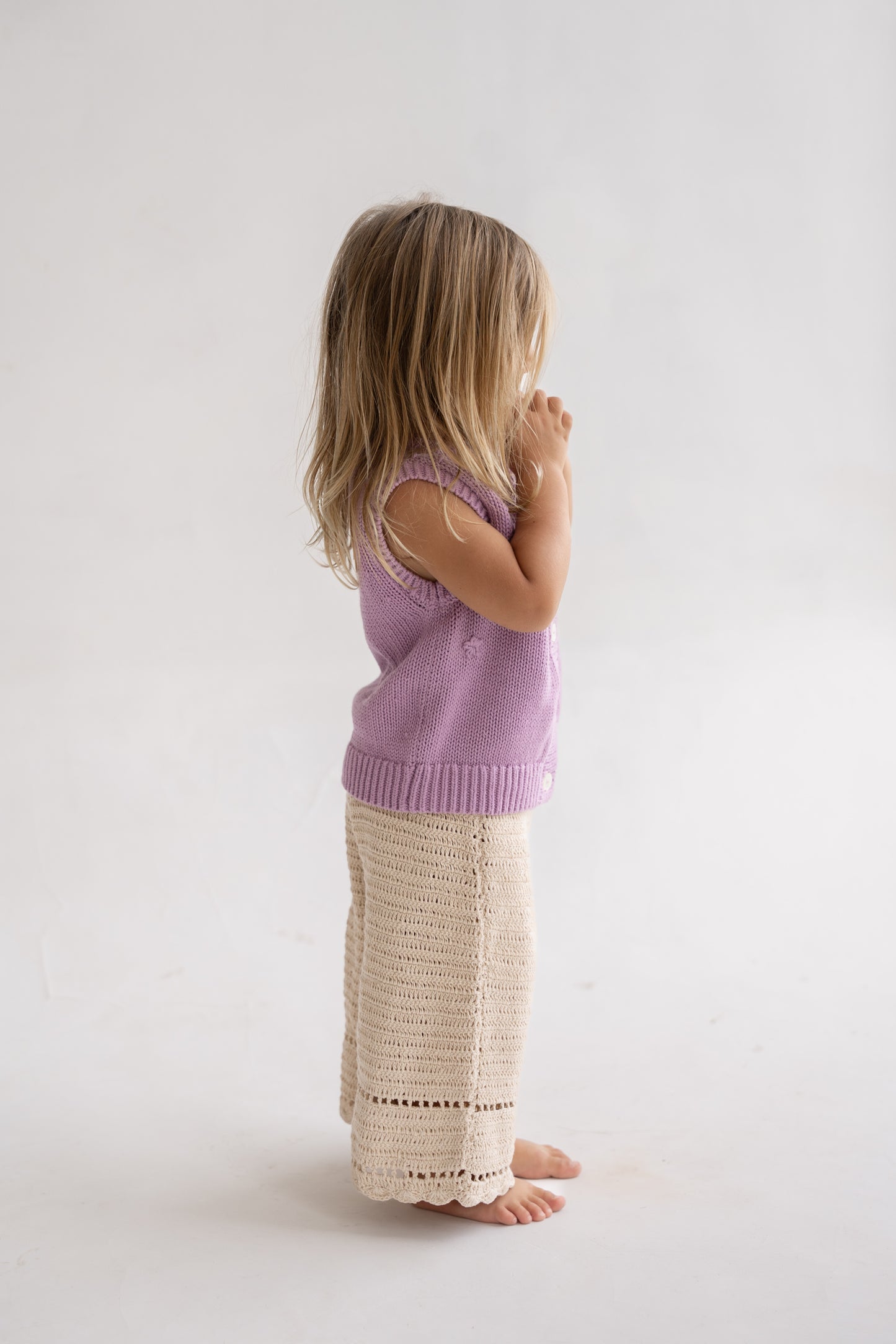 Floral Knit Vest | Mauve