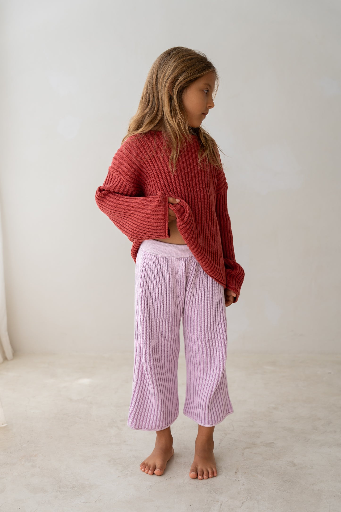 Essential Knit Pants | Mauve Stripe