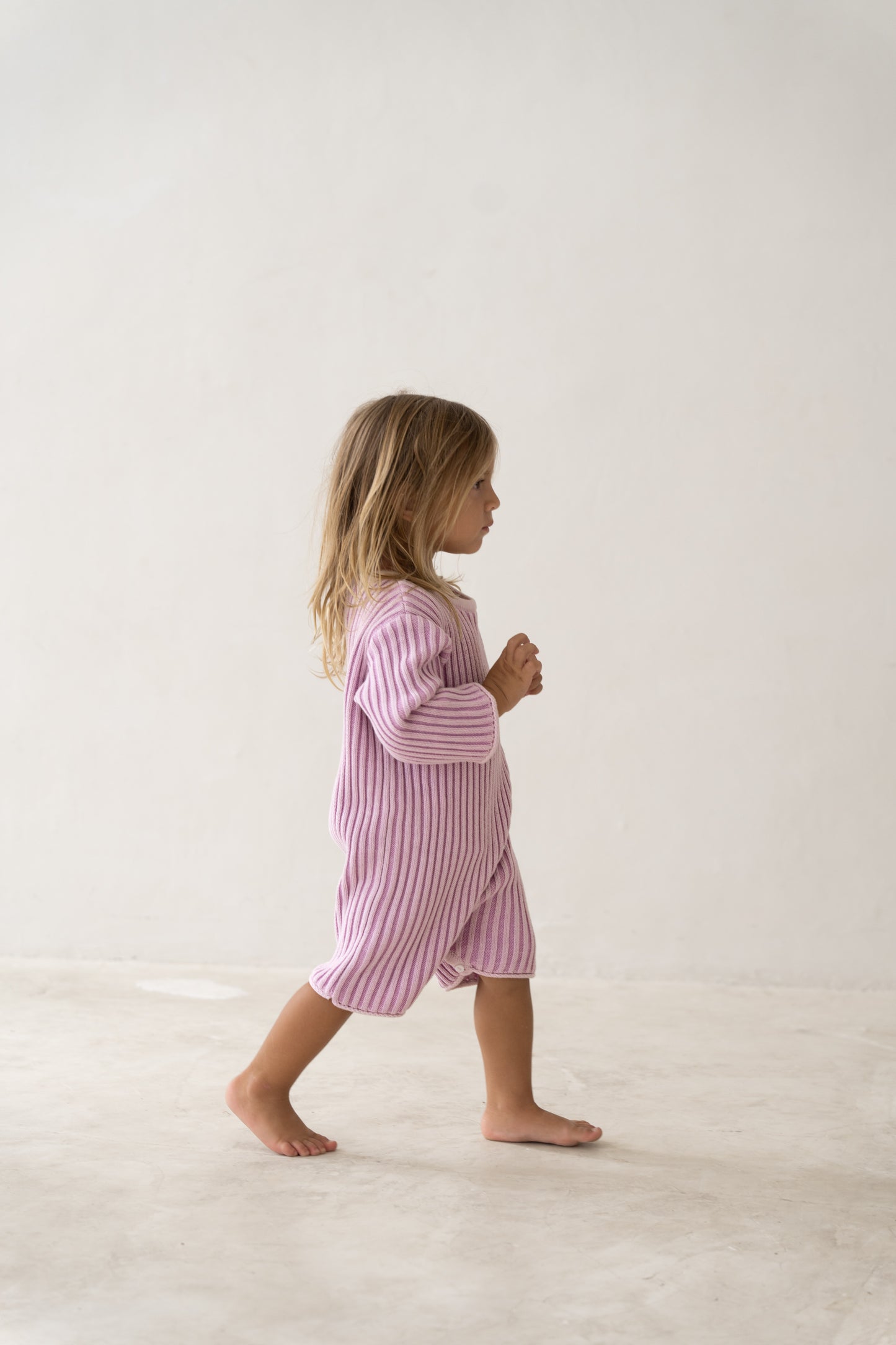 Essential Knit Romper | Mauve Stripe