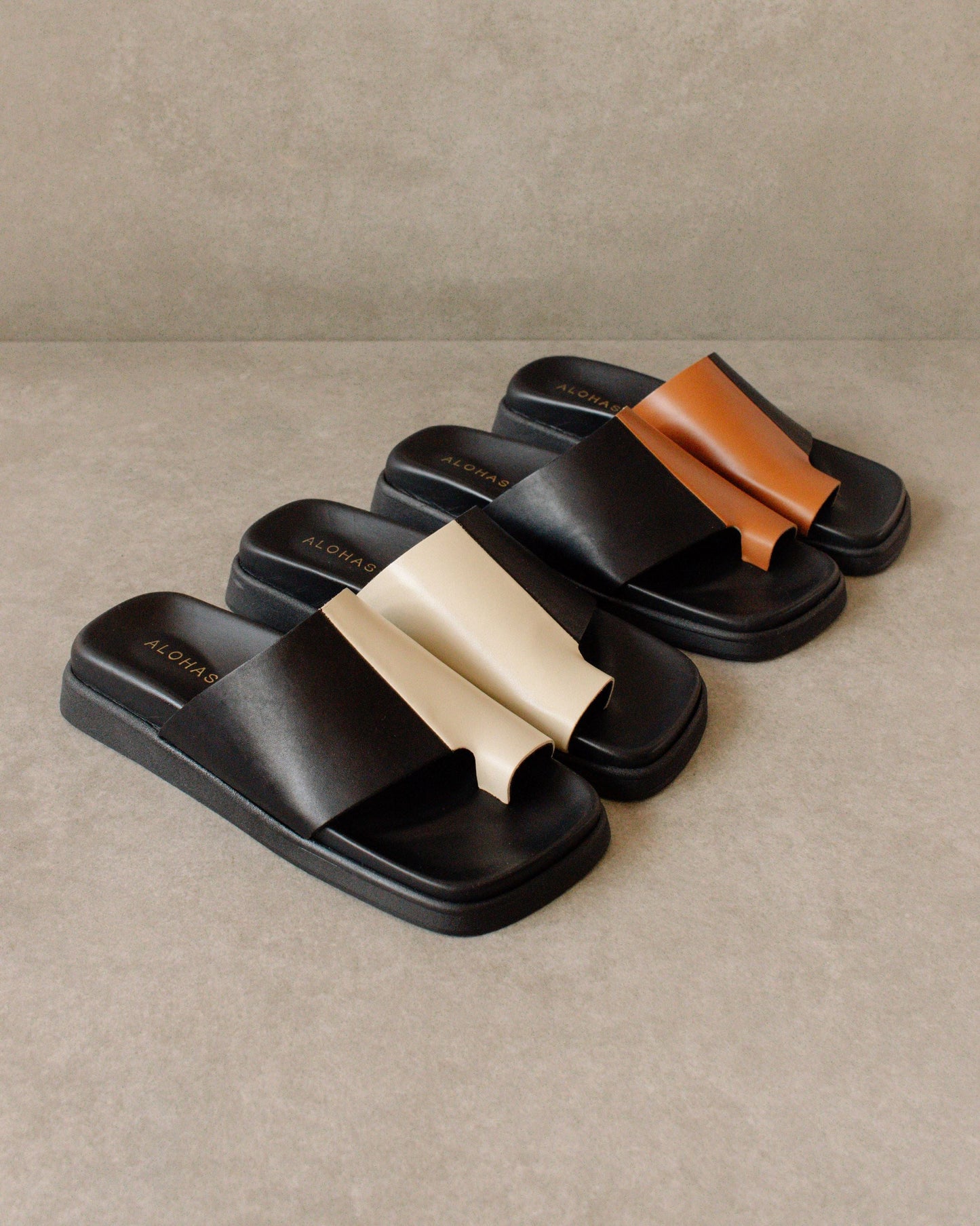 Toe Ring Flop Bicolour - Black/Ivory