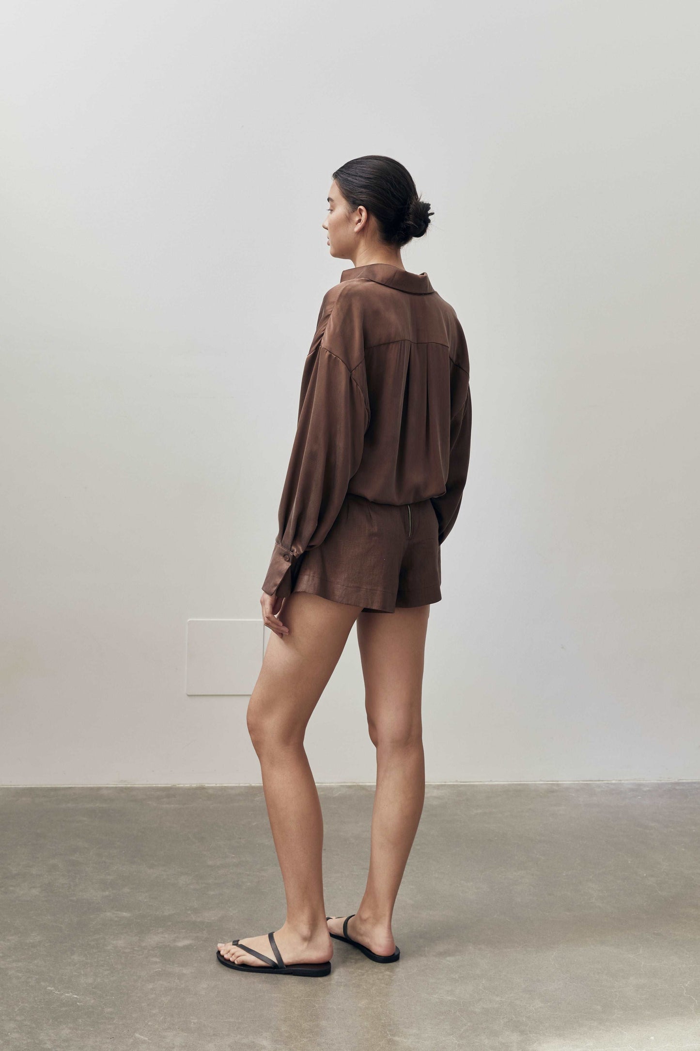 Dominique Silk Shirt - Chocolate