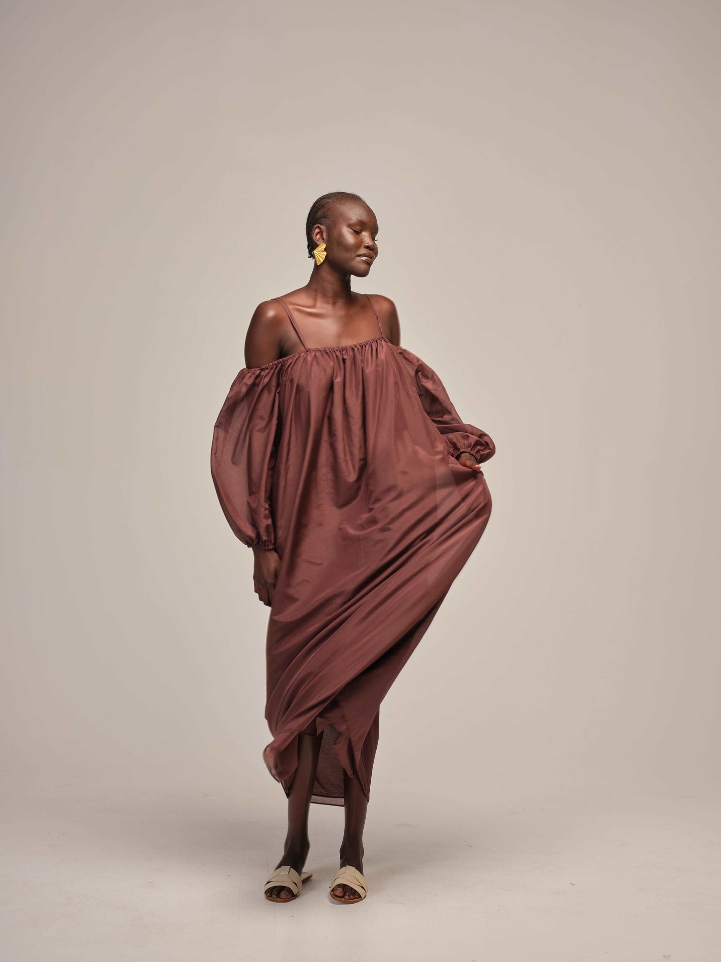 Cold Shoulder Dress - Chocolate