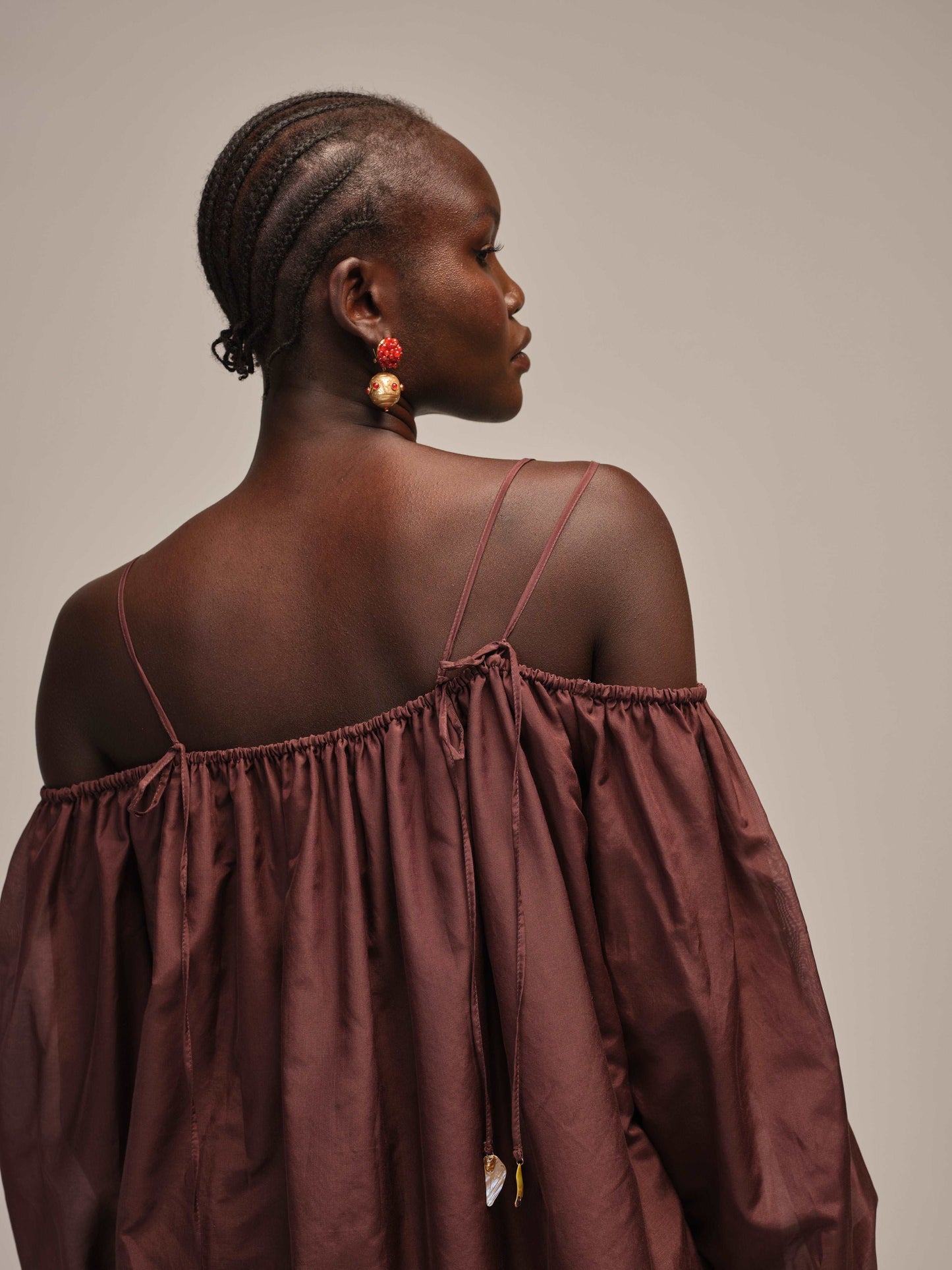 Cold Shoulder Dress - Chocolate