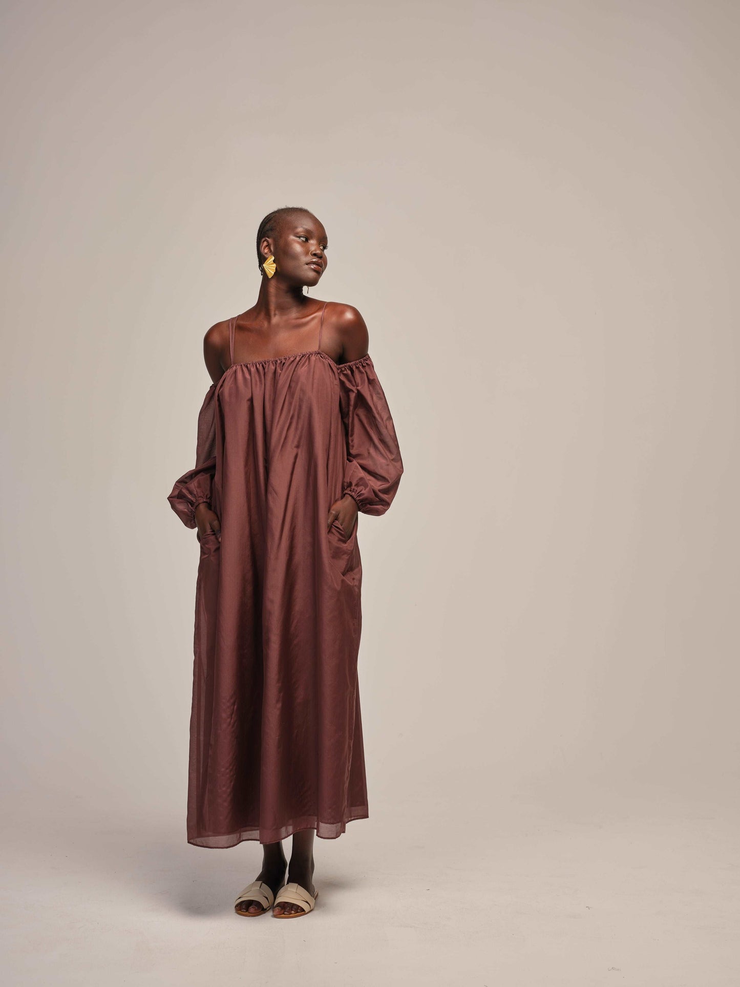 Cold Shoulder Dress - Chocolate