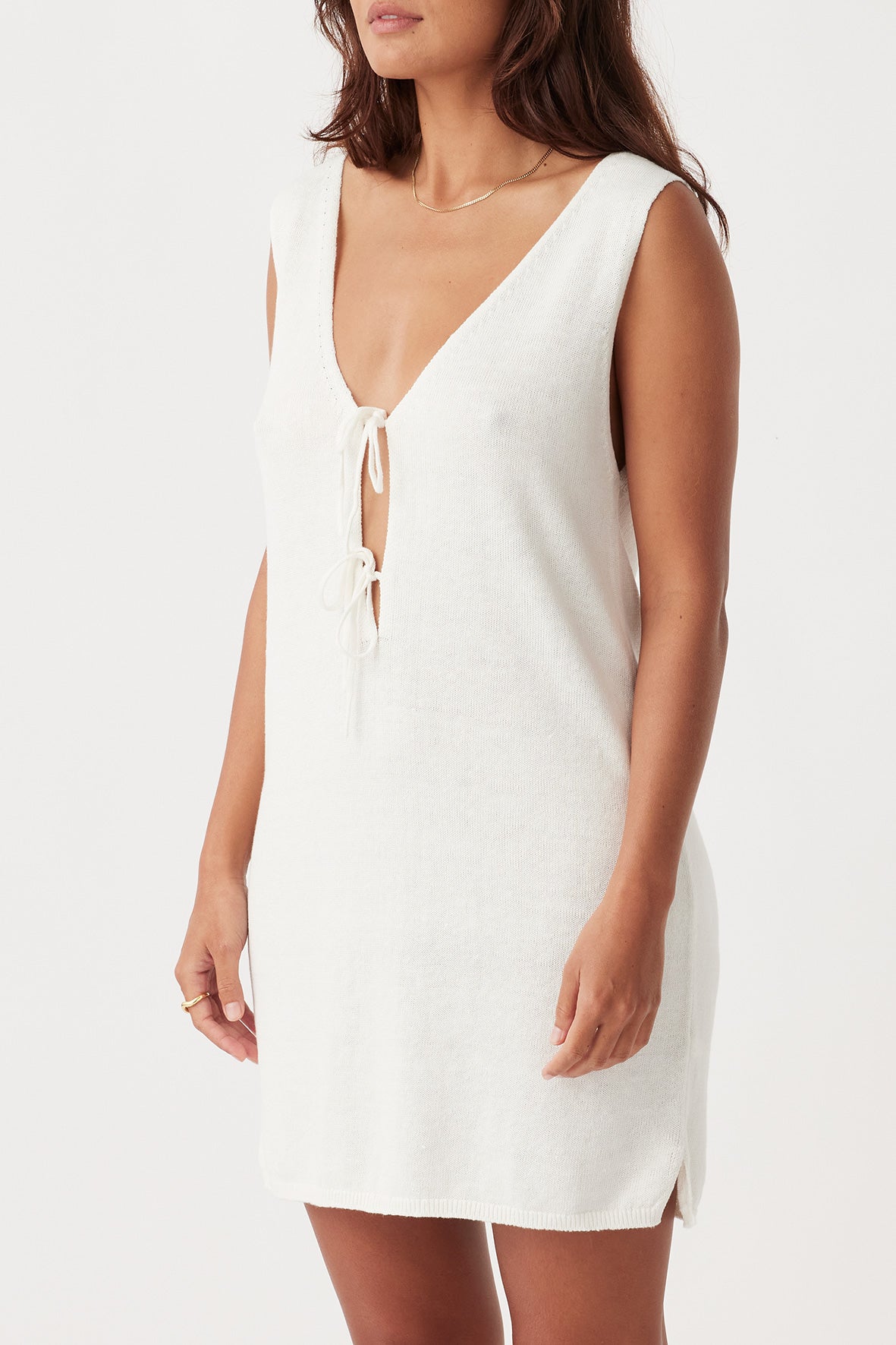 Poppy Organic Mini Dress | Cream