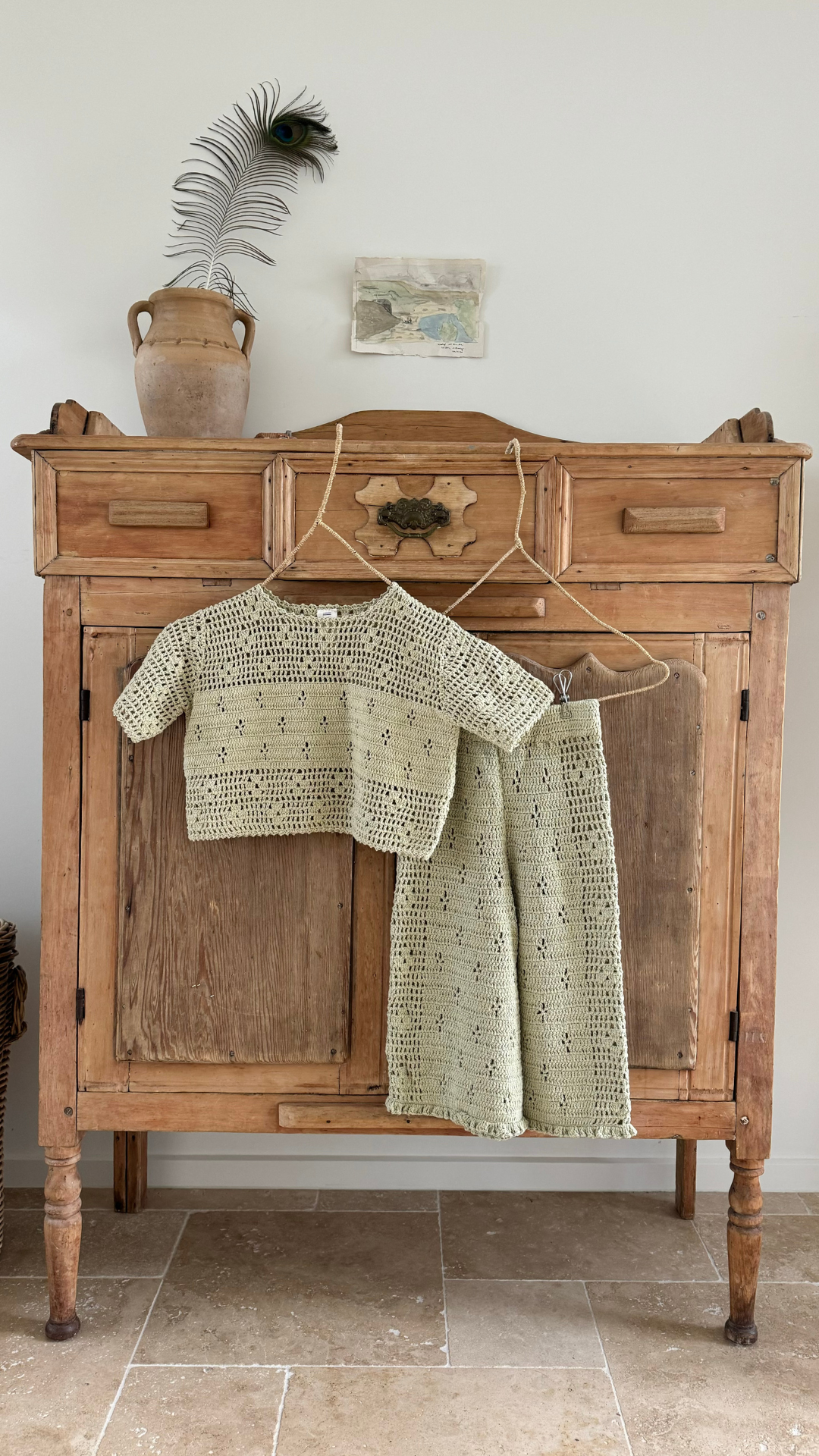 Filet Crochet Crop | Moss