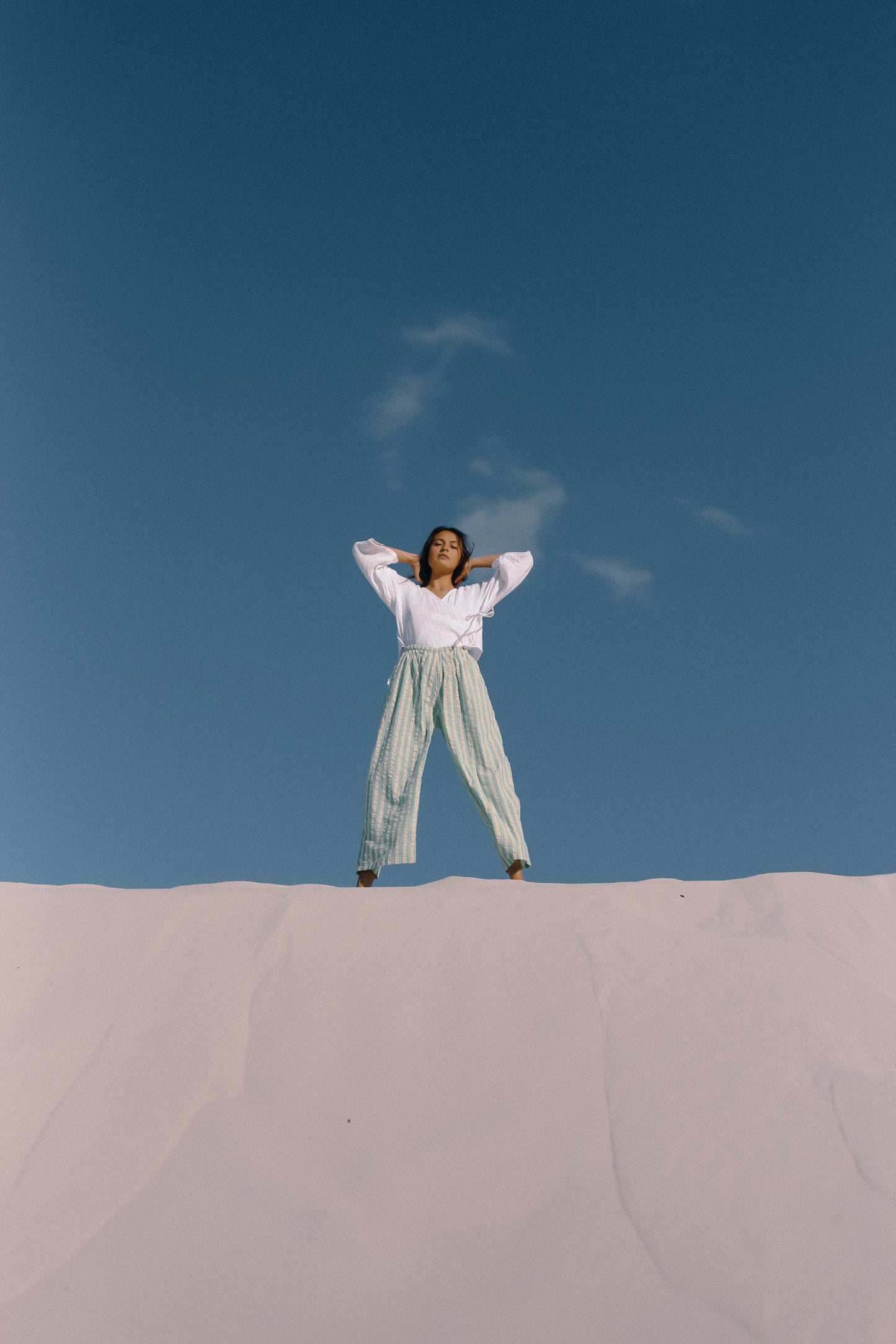 Ivy Pant | Seafoam Cotton Stripe