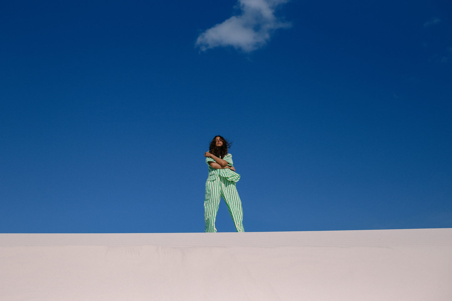 Ava Shirt | Seafoam Cotton Stripe