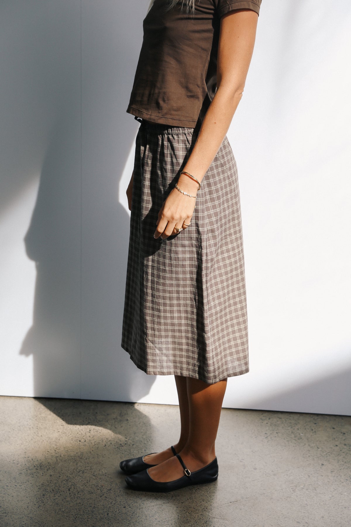 Remi Midi Skirt | Maple Gingham
