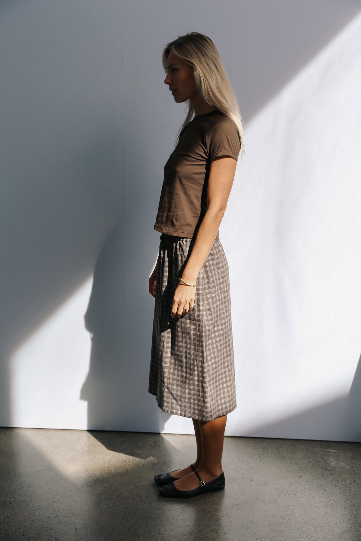 Remi Midi Skirt | Maple Gingham