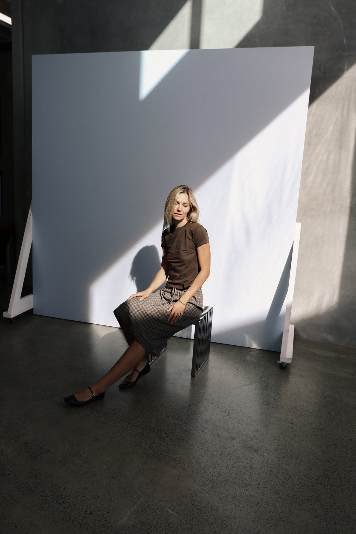 Remi Midi Skirt | Maple Gingham
