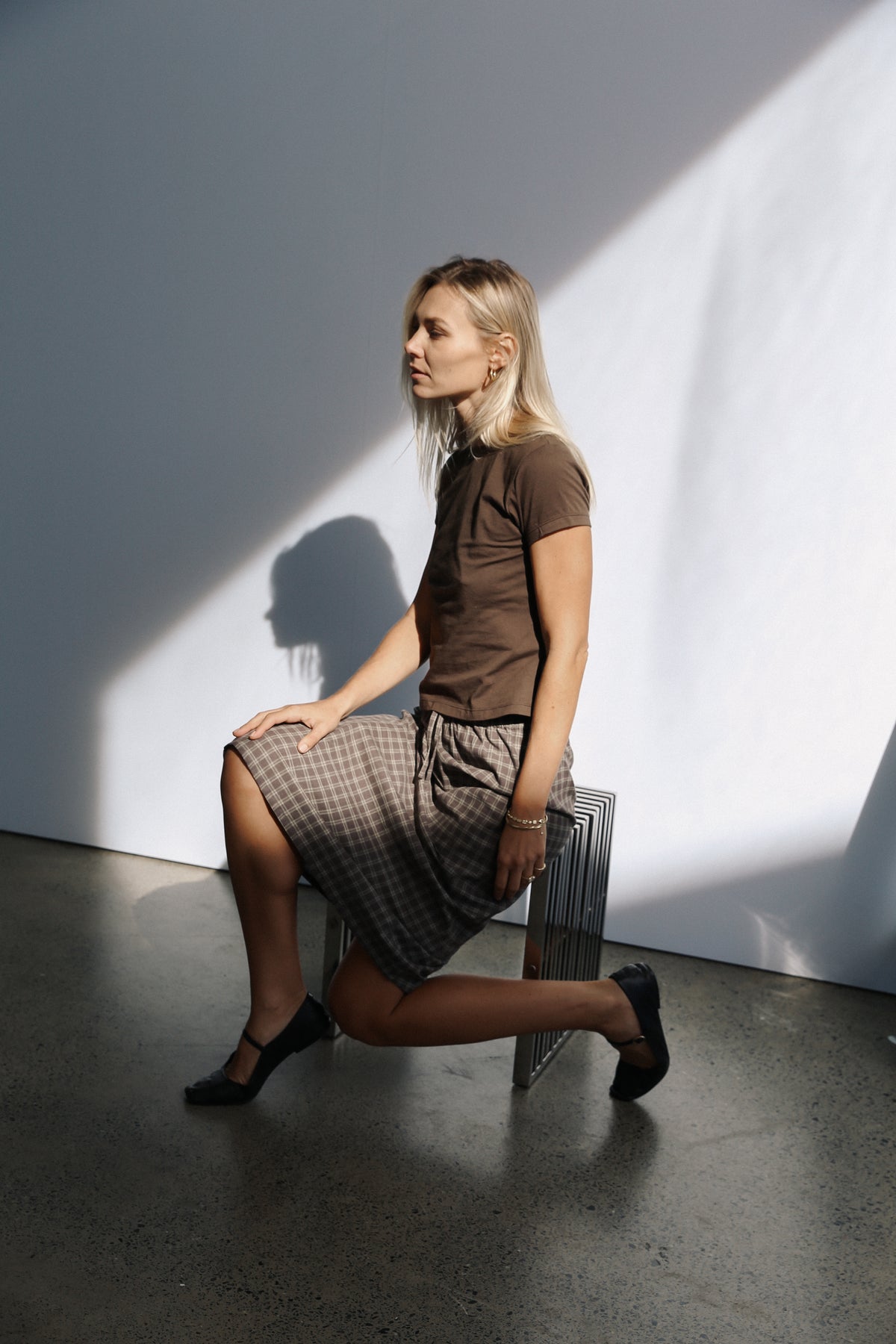 Remi Midi Skirt | Maple Gingham