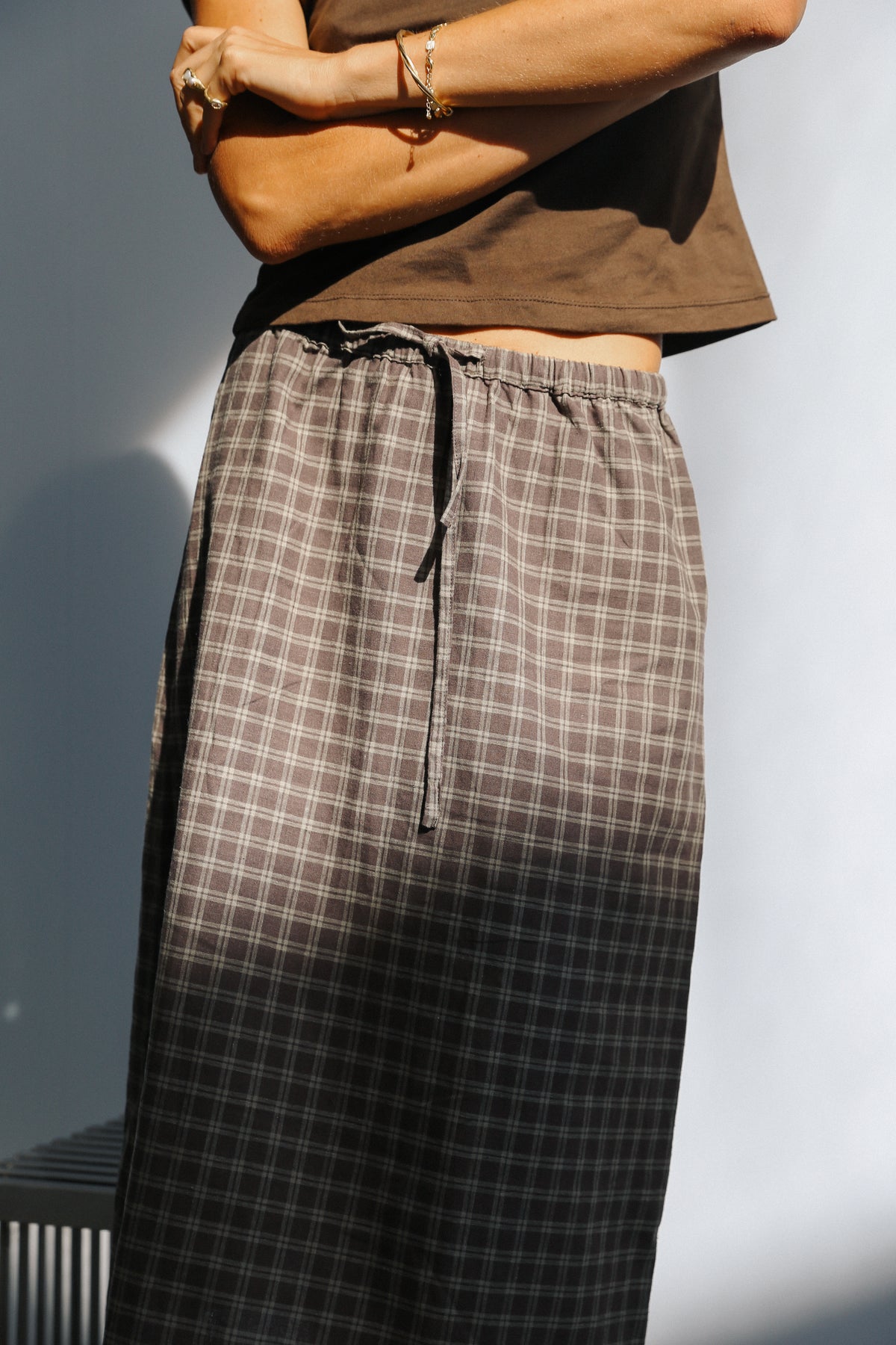 Remi Midi Skirt | Maple Gingham
