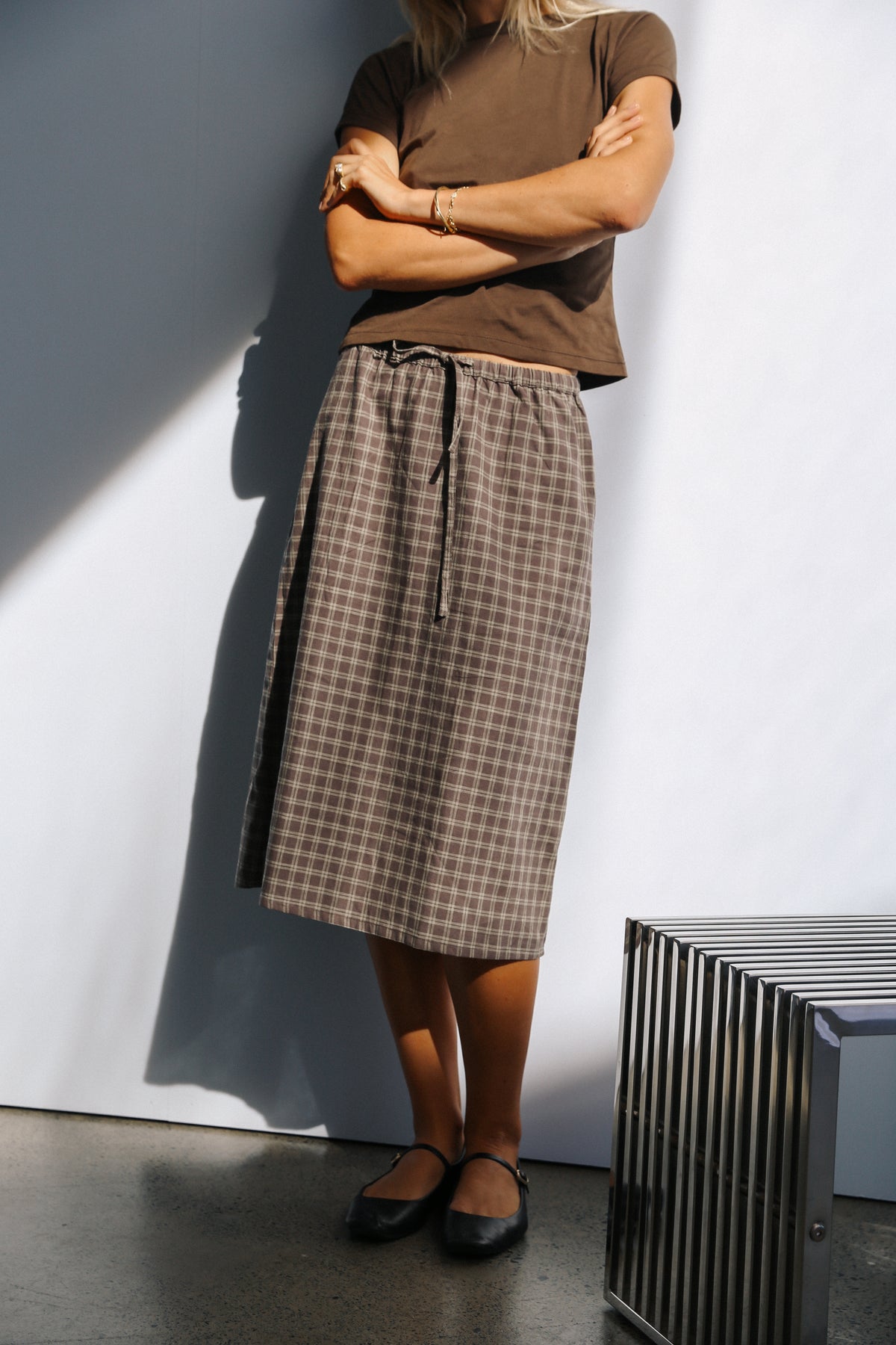 Remi Midi Skirt | Maple Gingham