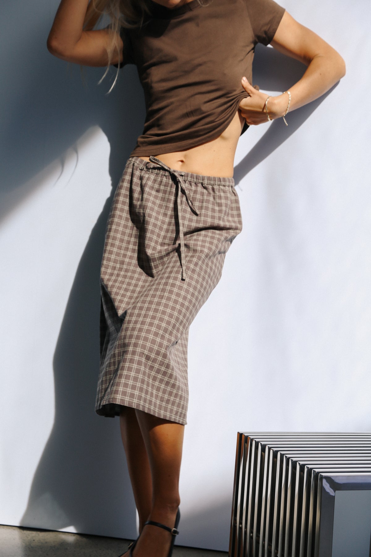 Remi Midi Skirt | Maple Gingham