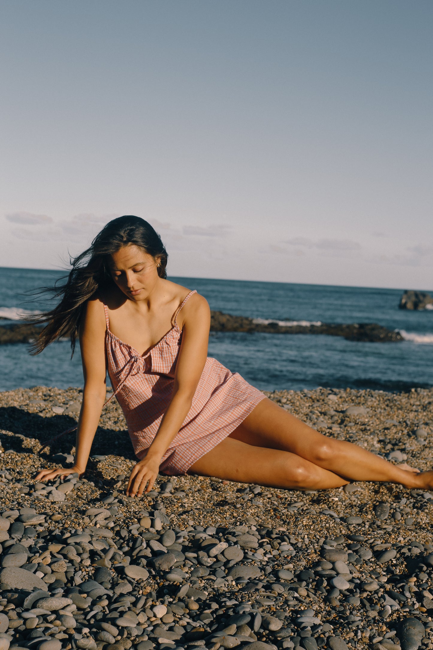 Ari Dress | Lilac Orange Seersucker