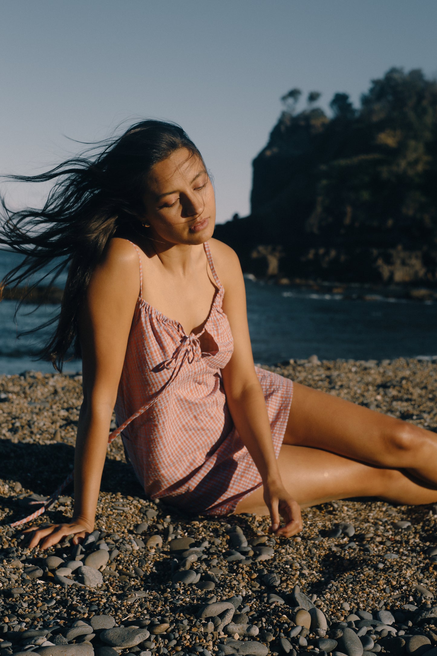 Ari Dress | Lilac Orange Seersucker