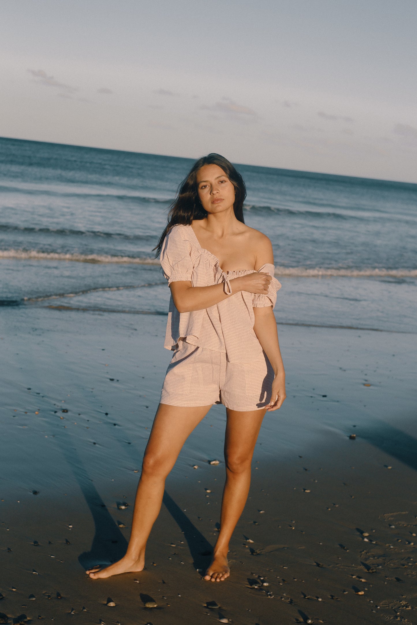 Ava Blouse | Dusty Rose Check