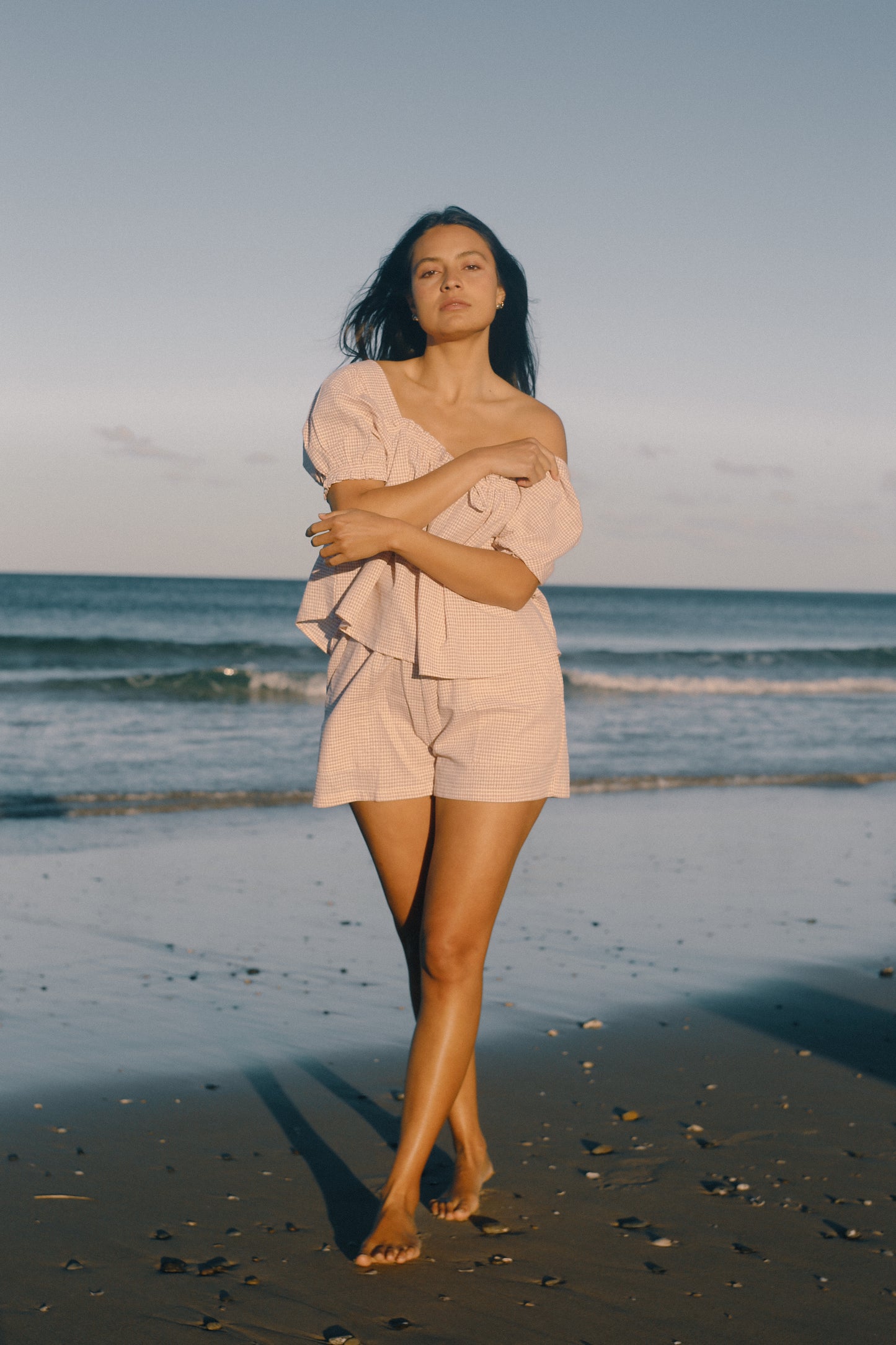 Ava Short | Dusty Rose Check