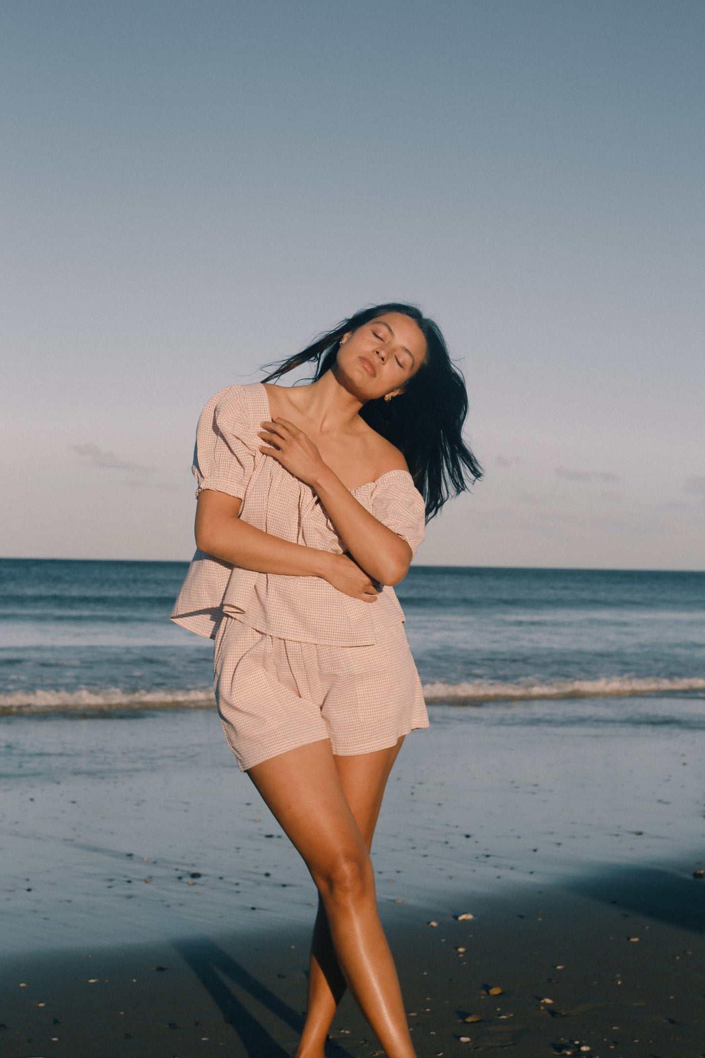 Ava Short | Dusty Rose Check