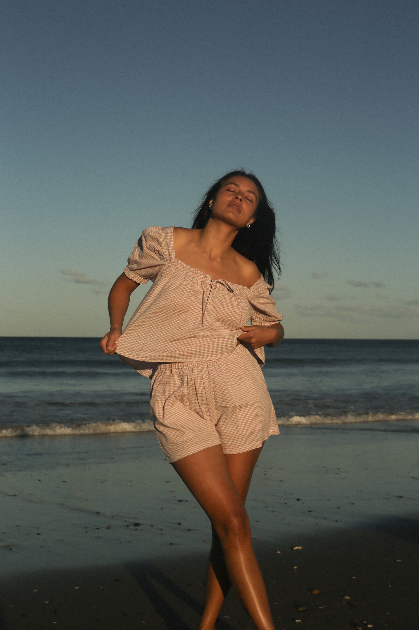 Ava Short | Dusty Rose Check