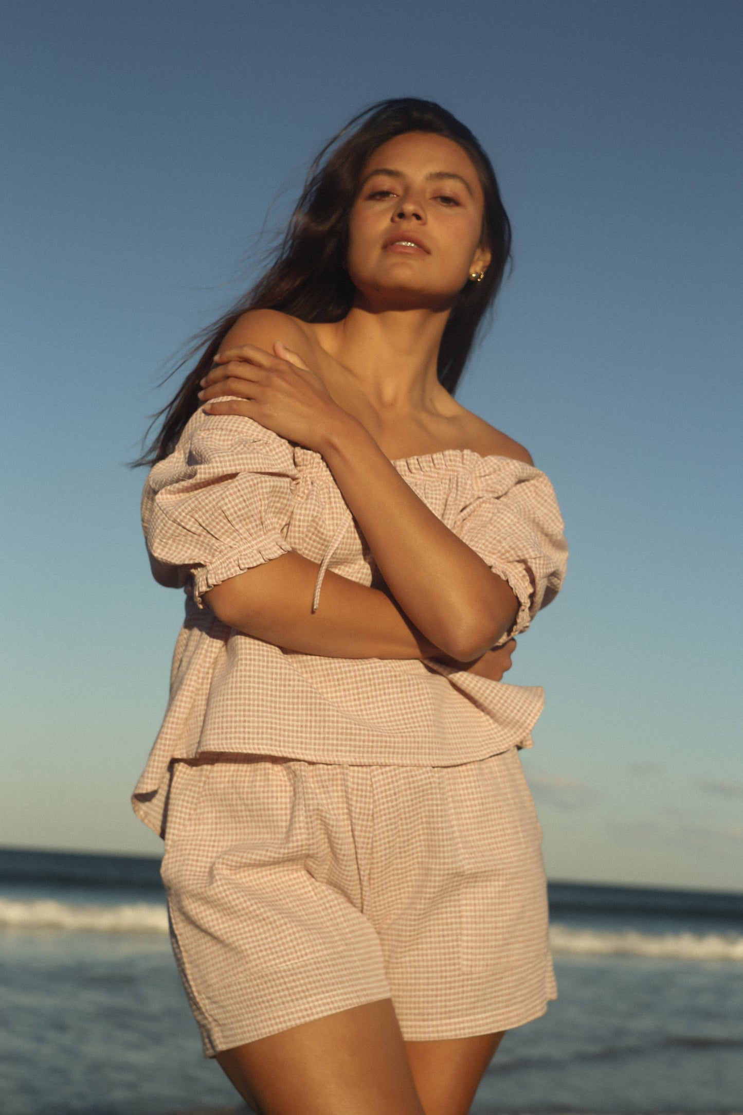 Ava Short | Dusty Rose Check