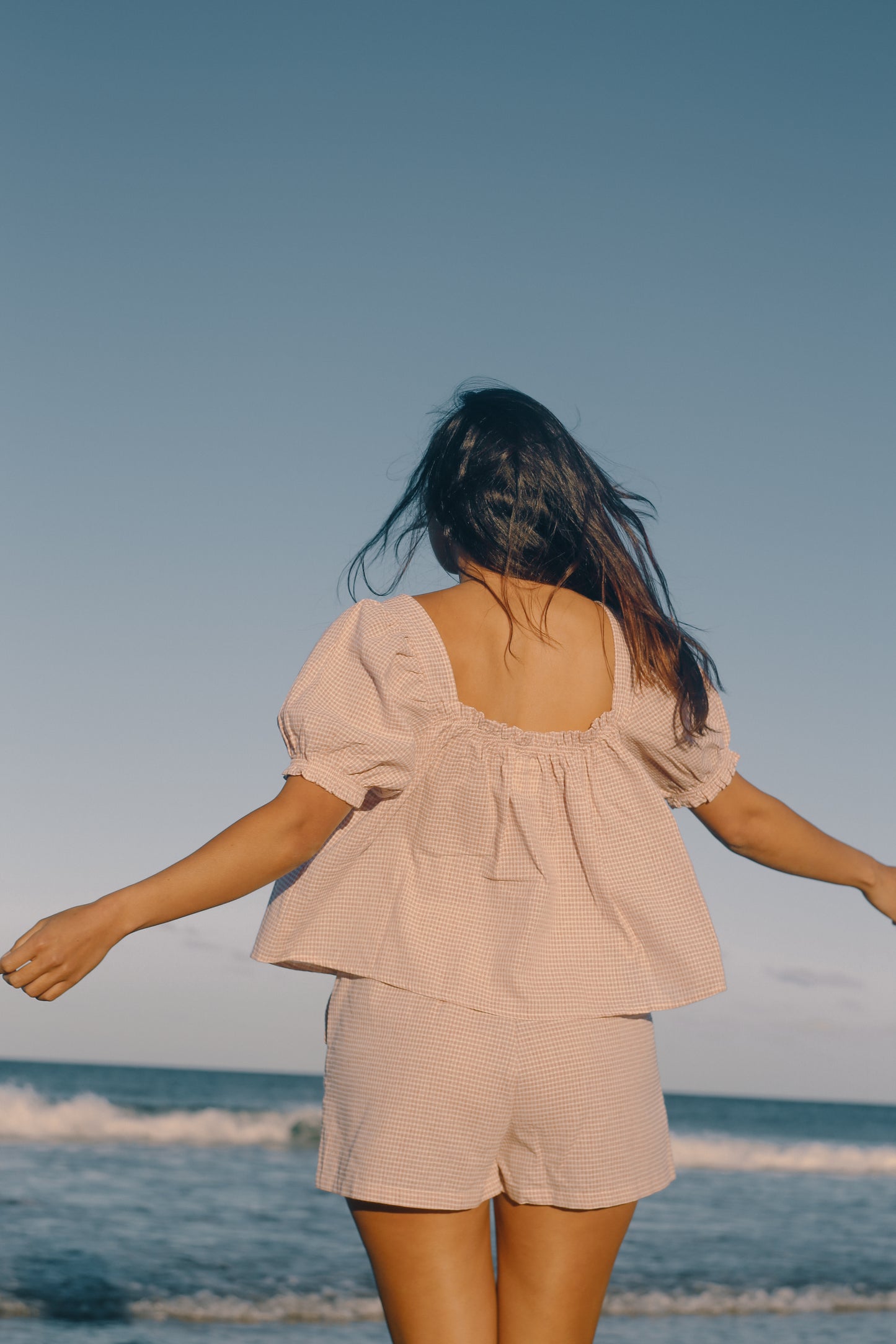 Ava Blouse | Dusty Rose Check