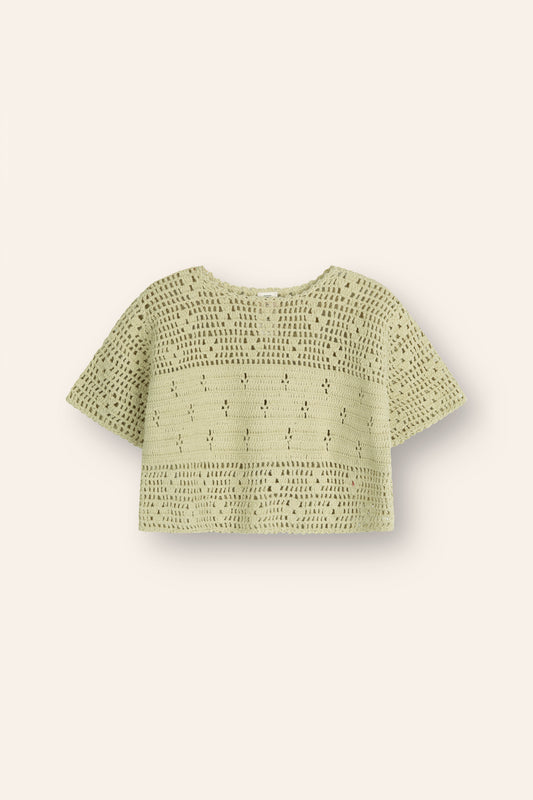 Filet Crochet Crop | Moss
