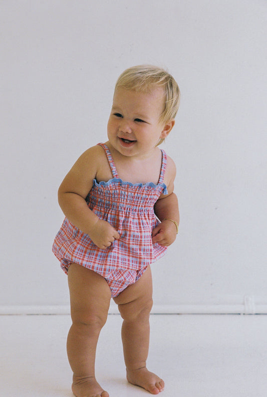 Lottie Romper - Picnic Check