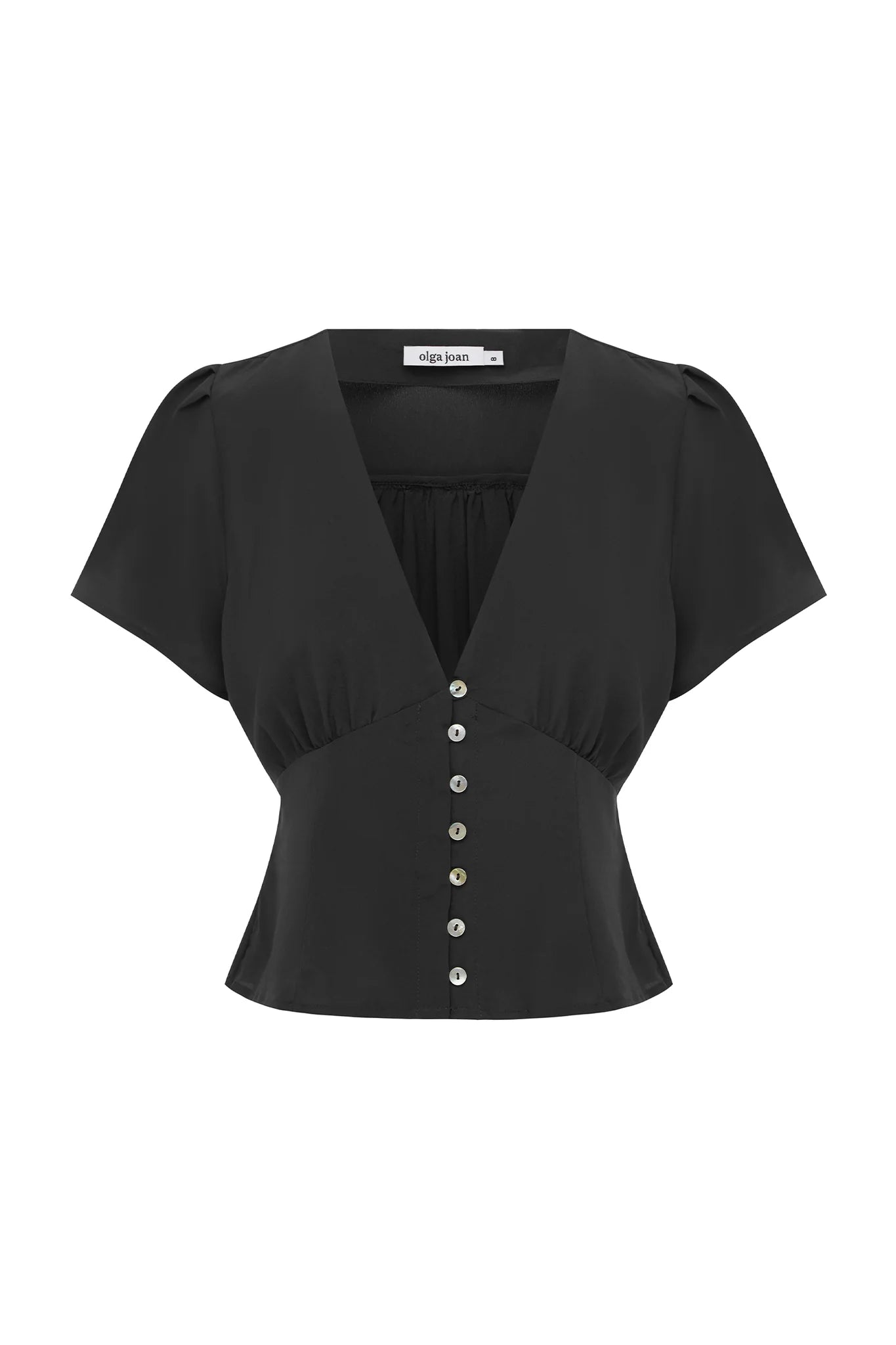 Button-Through Cap-Sleeve Top | Nera