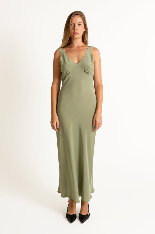 Plunge Bias Dress | Oliva