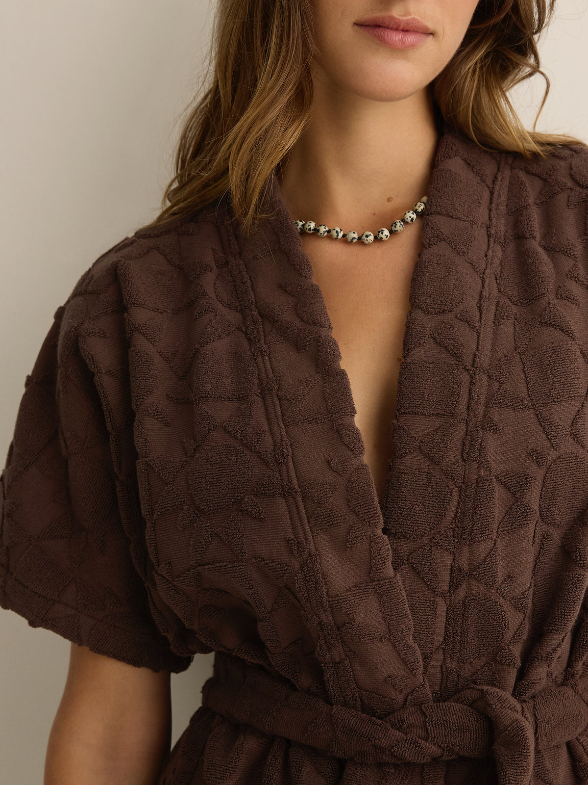 Towelling Mini Robe | Solstice Truffle