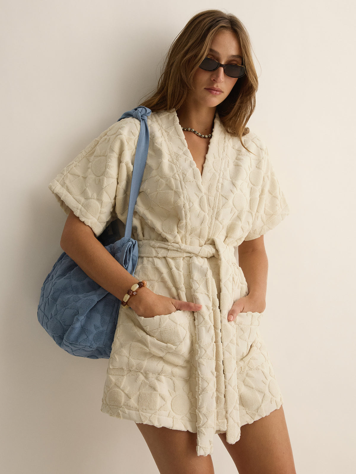 Towelling Mini Robe | Solstice Quartz
