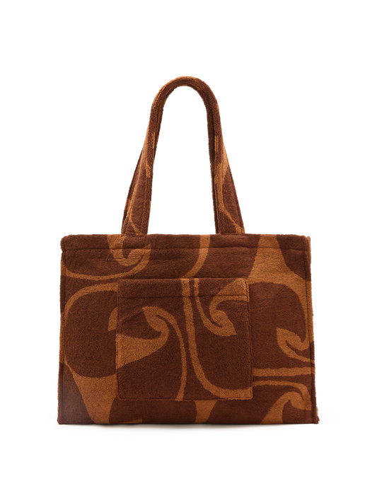 Towelling Beach Bag | Wave Umber