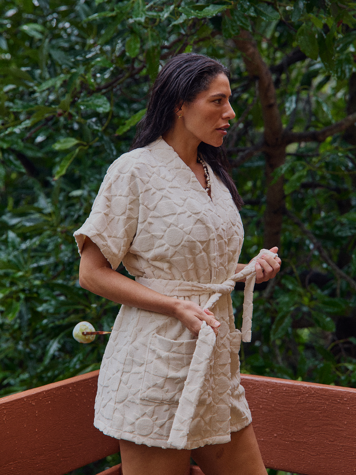 Towelling Mini Robe | Solstice Quartz