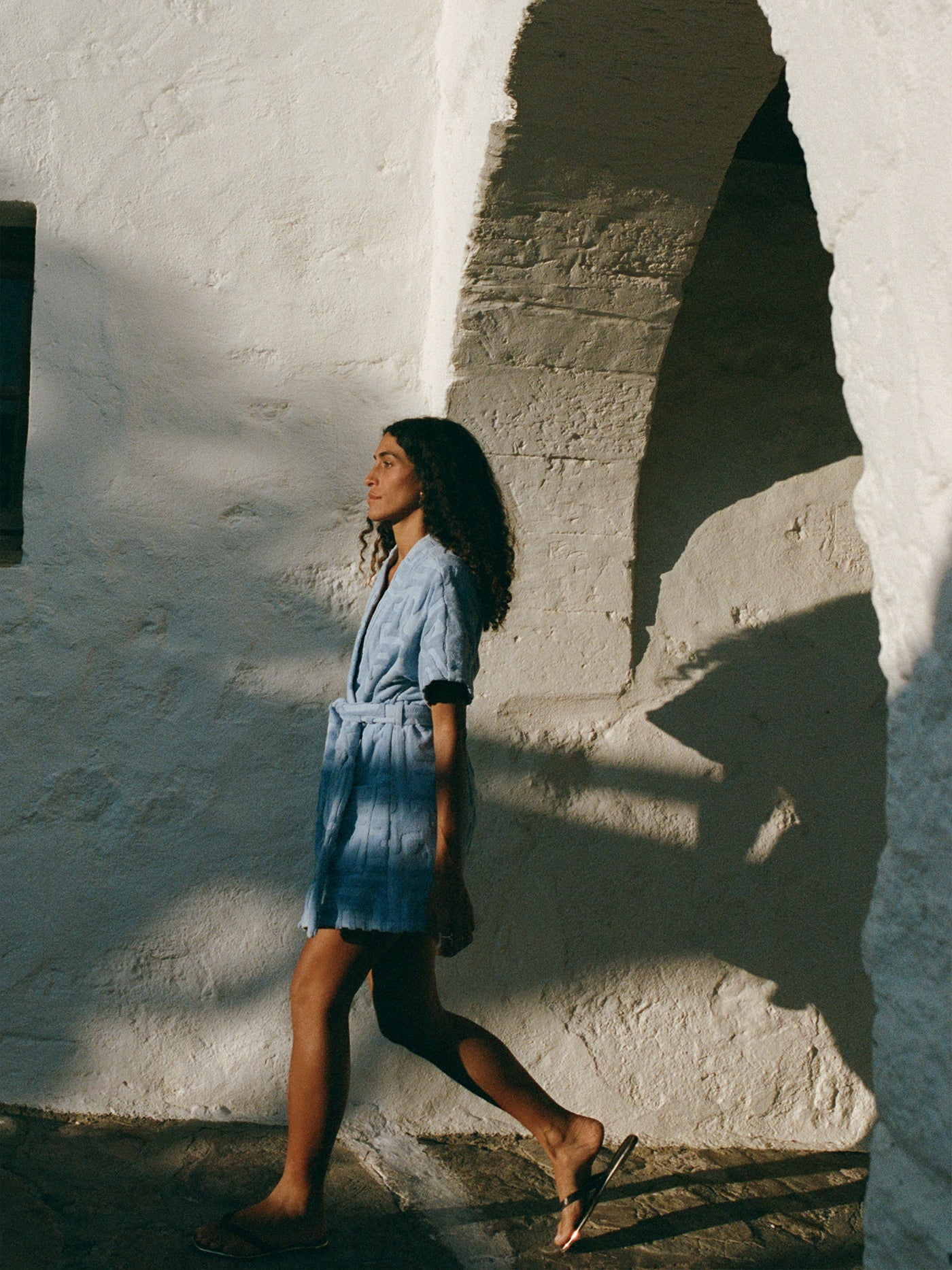 Towelling Mini Robe | Kin Cornflower