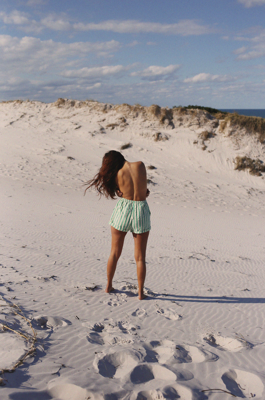 Ava Short | Seafoam Cotton Stripe