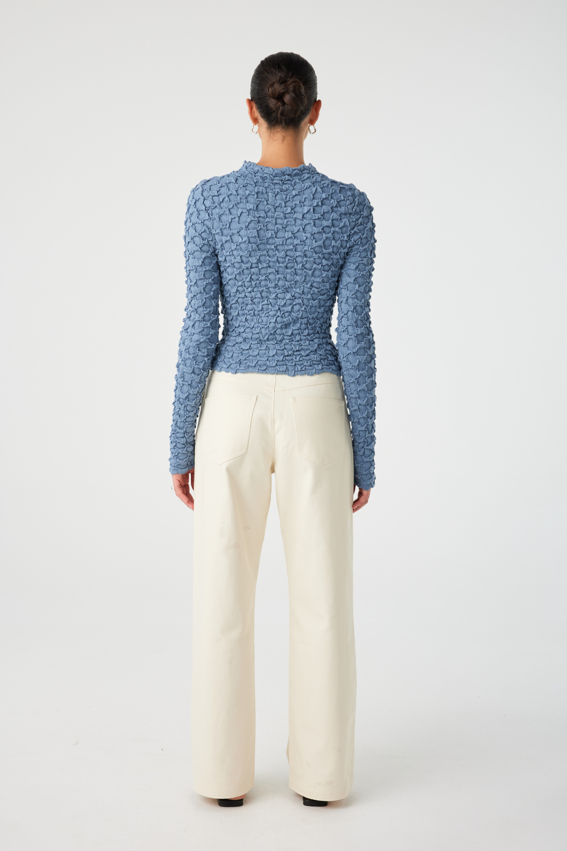 Suvi High Neck Top | Denim Blue