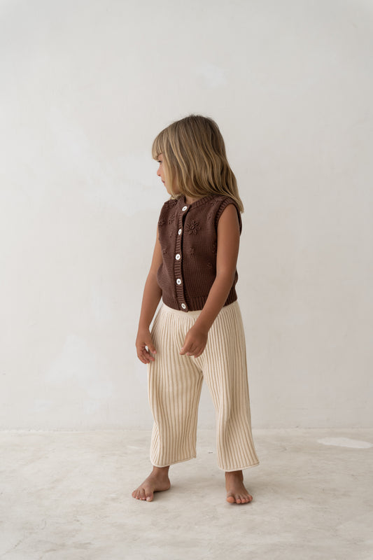 Floral Knit Vest | Cocoa