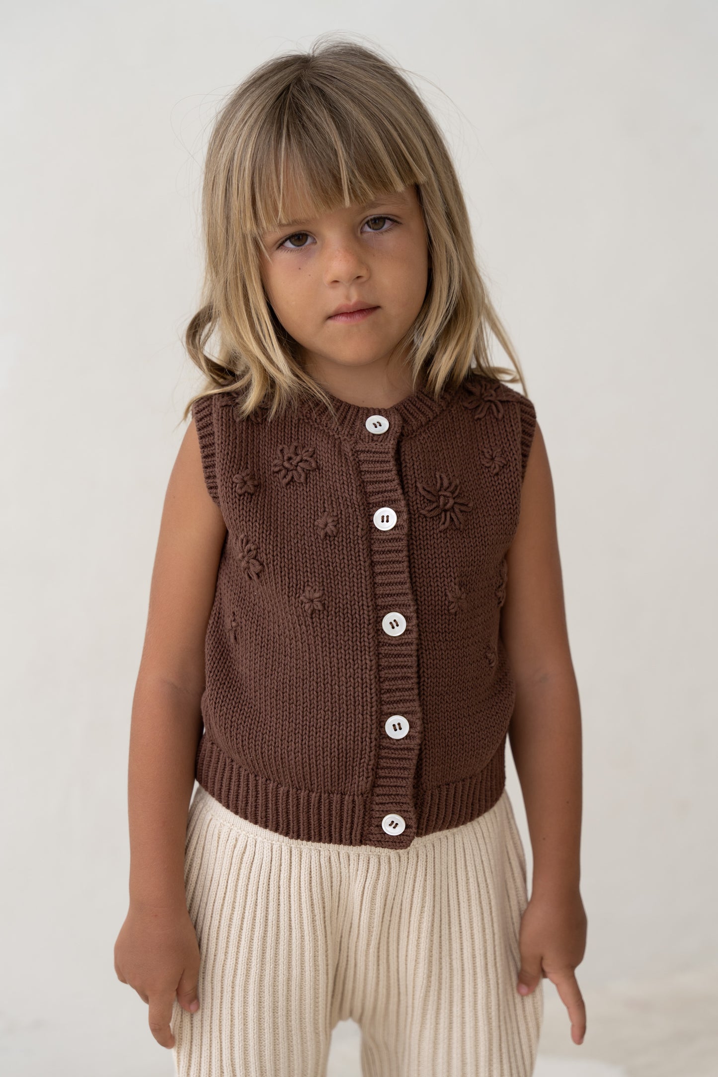 Floral Knit Vest | Cocoa