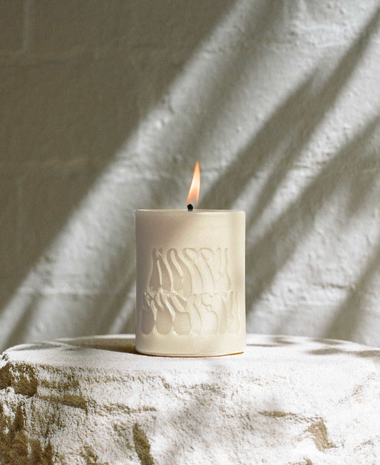 Olive Wax Pillar Candle - Small