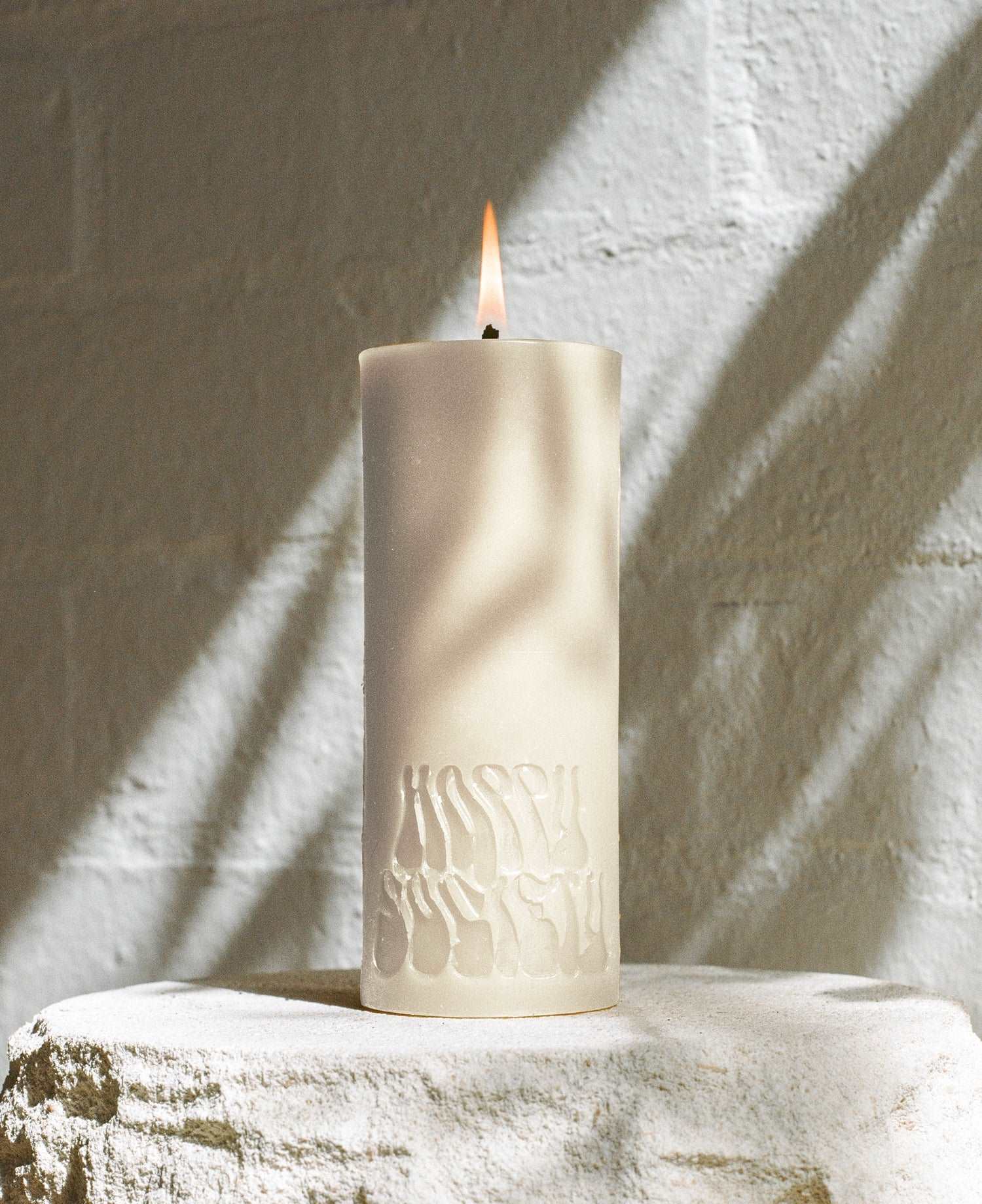 Olive Wax Pillar Candle - Large