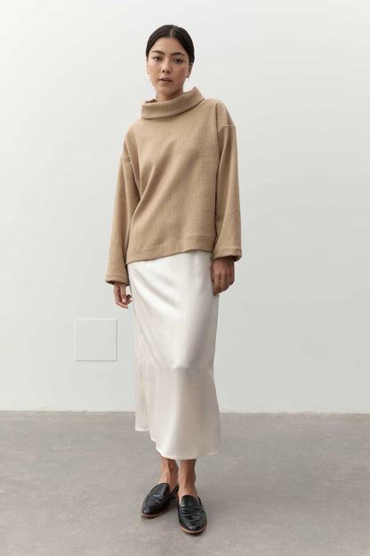 Naomi Silk Slip Skirt - Cream